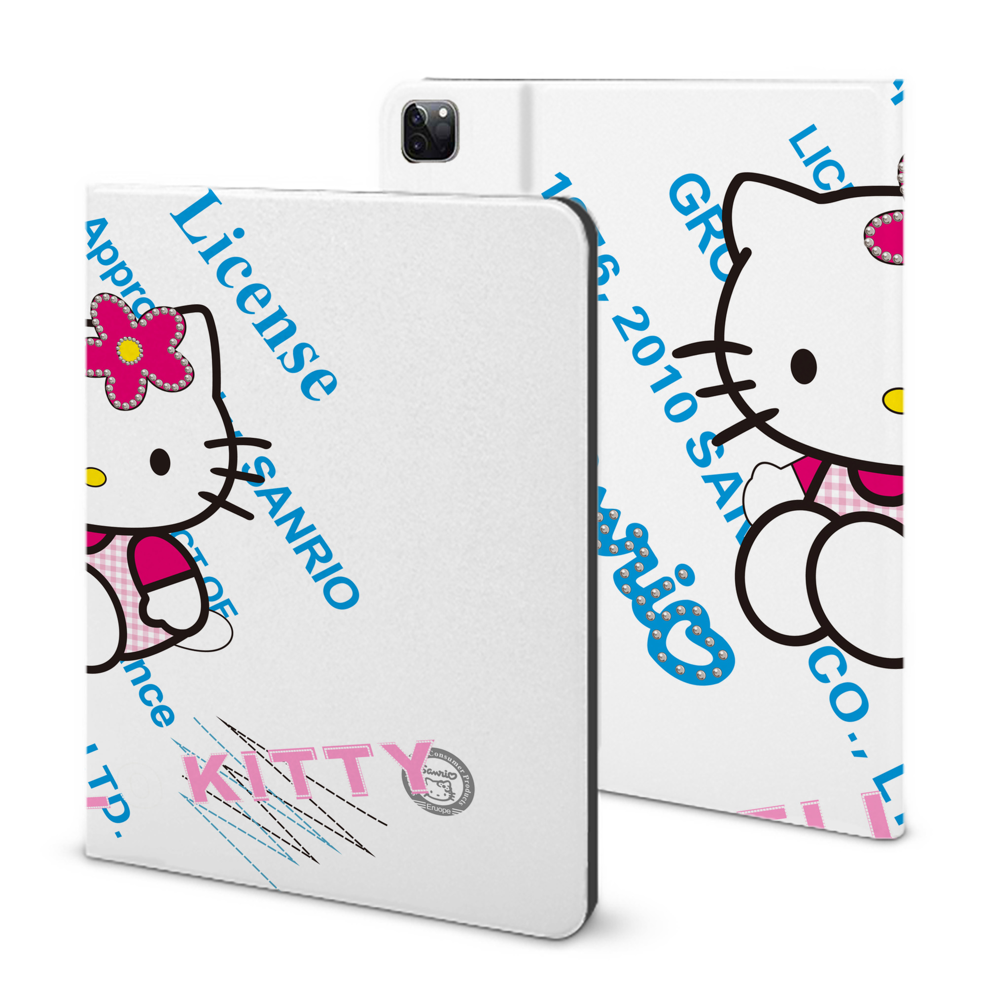 （画像用） Hello Kitty ハローキティ IPad ケース ブック型 PUレザー TPU 耐衝撃 軽量 薄型 ペン収納なし 全面保護 IPad 各モデル対応